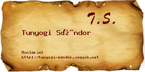 Tunyogi Sándor névjegykártya