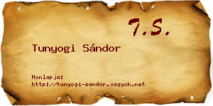 Tunyogi Sándor névjegykártya