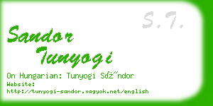 sandor tunyogi business card